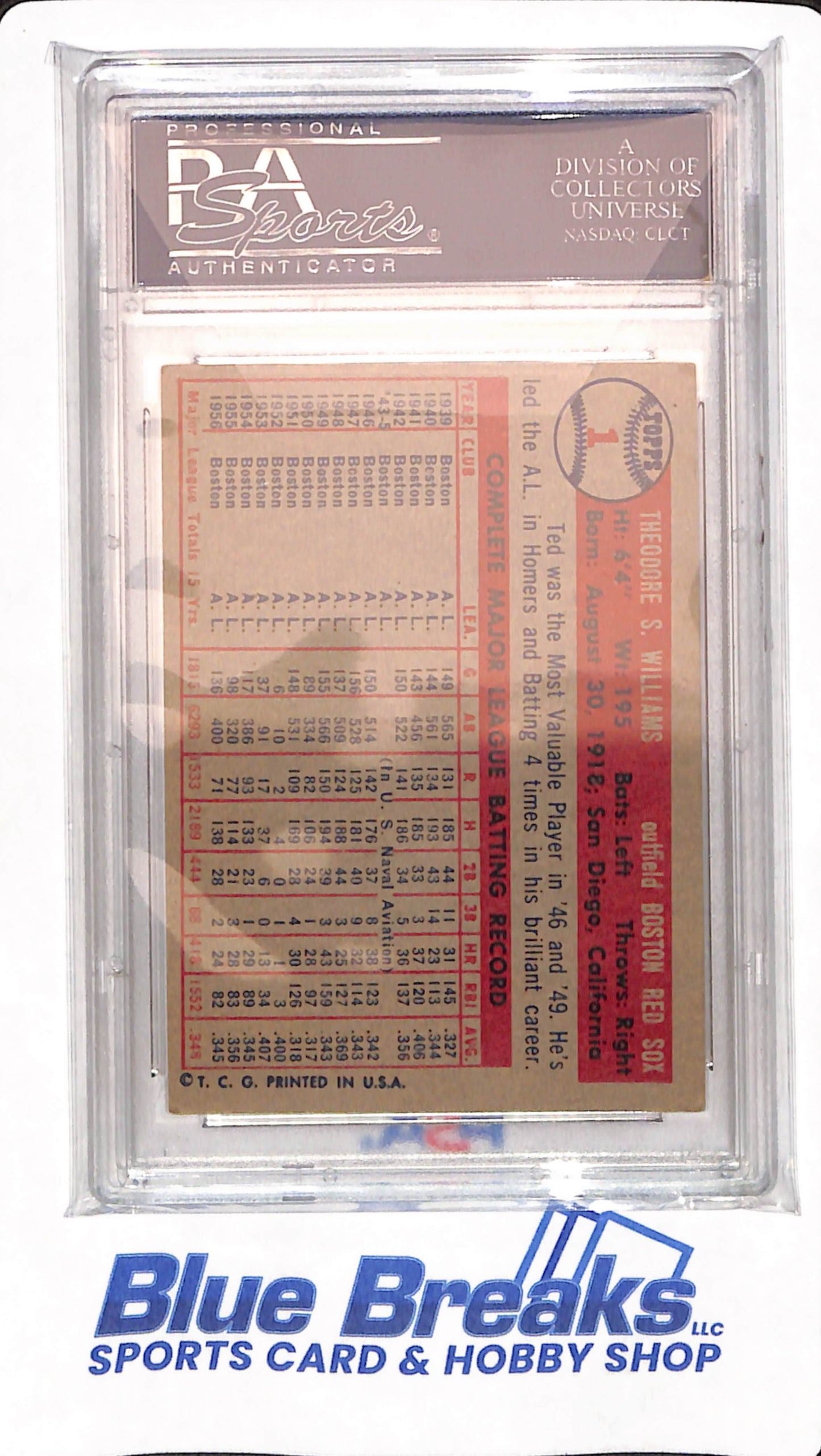 1957 Topps - Ted Williams - Baseball - Boston Red Sox - PSA 4