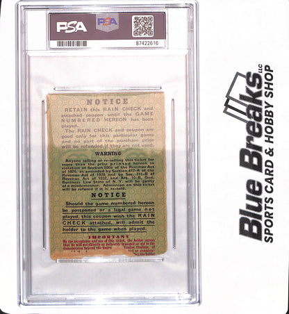 1938 World Series - Game 4 - Used Ticket - New York Yankees Vs Chicago Cubs - Baseball - PSA 4 - Stub