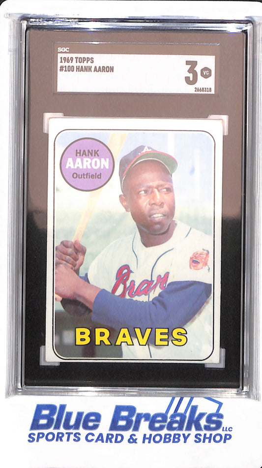 1969 Topps - Hank Aaron - Baseball - Atlanta Braves - SGC 3