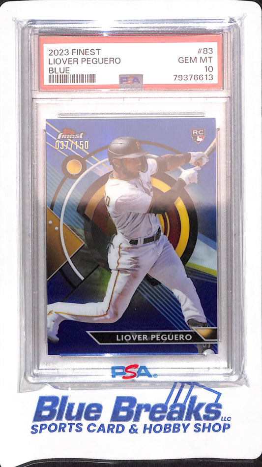 2023 Finest - Liover Peguero - Baseball - Pittsburgh Pirates - Blue - PSA 10 - # 83 -037/150