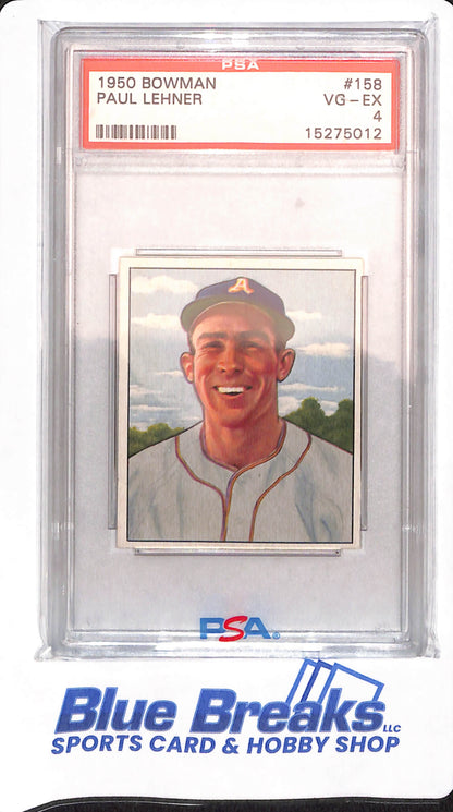 1950 Bowman - Paul Lehner - Baseball - Philadelphia Athletics - # 158 - PSA 4