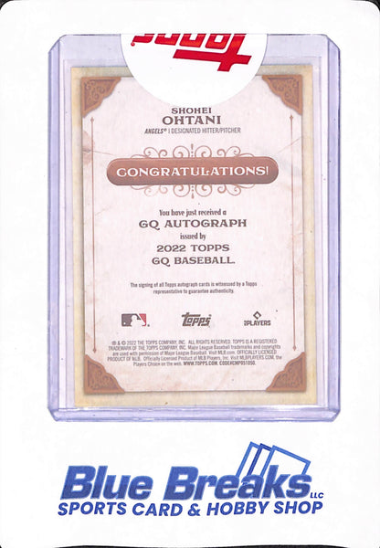 Shohei Ohtani - 2022 Gypsy Queen - No Name - Nameplate - Autographed - Baseball - Los Angeles Angels