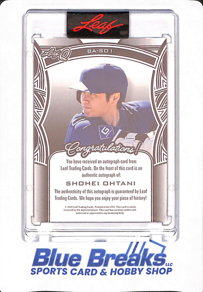 Shohei Ohtani - 2024 Leaf Q - BA-SO1 - Los Angeles Dodgers - Baseball - 1/3 - Autographed