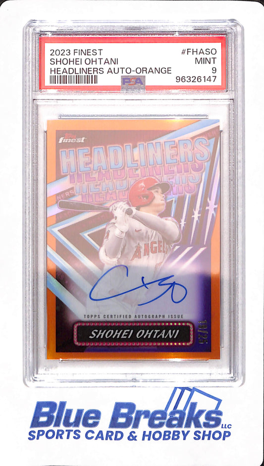 2023 Finest - Shohei Ohtani - Headliners - Autographed - Orange - # FHASO - 19/25 - PSA 9