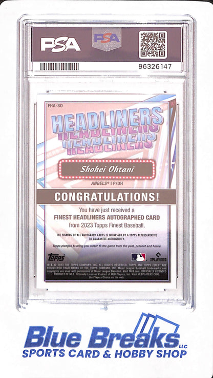 2023 Finest - Shohei Ohtani - Headliners - Autographed - Orange - # FHASO - 19/25 - PSA 9