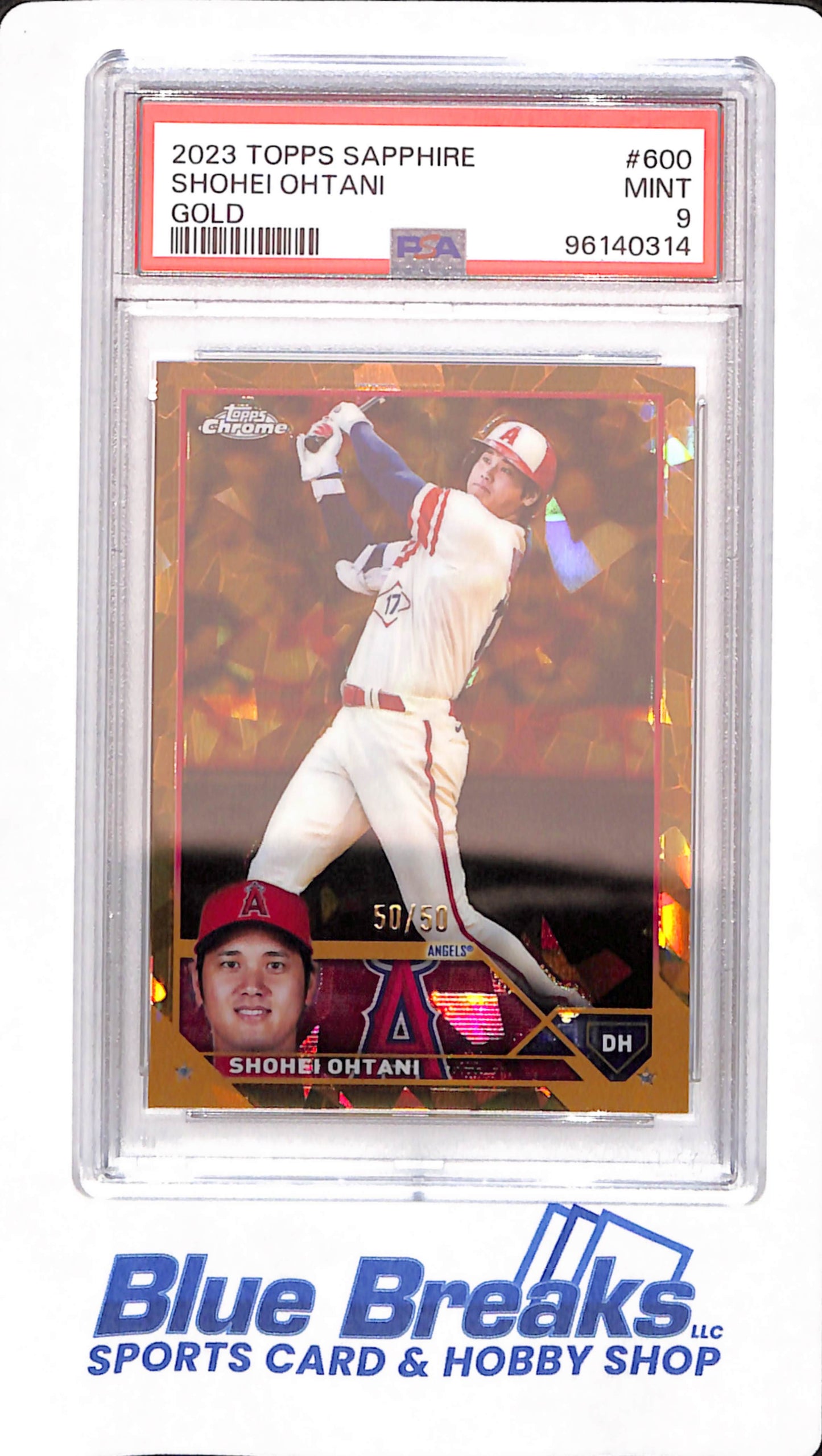 2023 Topps Sapphire - Shohei Ohtani - Baseball - Los Angeles Angels - Gold - # 600 - PSA 9 - 50/50