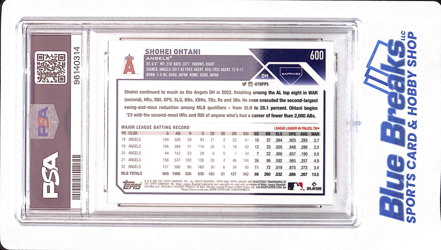 2023 Topps Sapphire - Shohei Ohtani - Baseball - Los Angeles Angels - Gold - # 600 - PSA 9 - 50/50