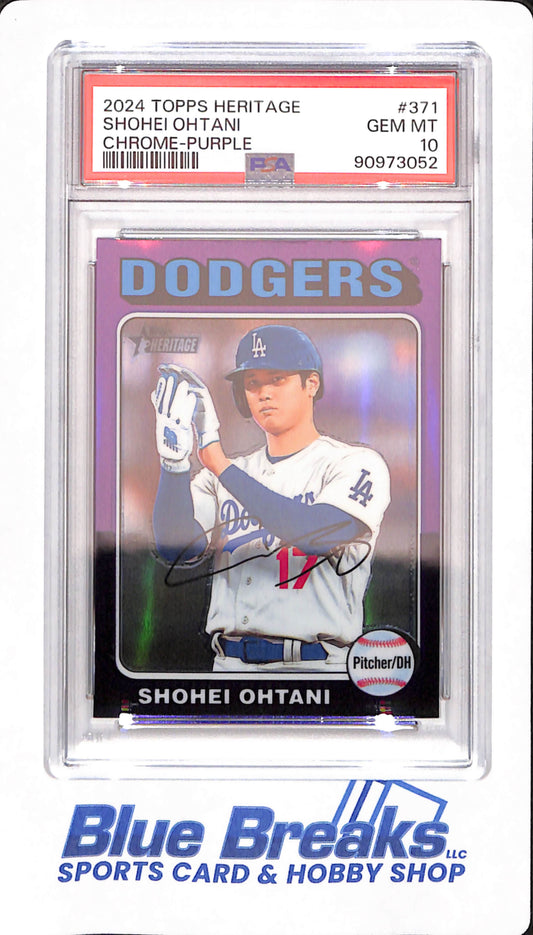 2024 Topps Heritage - Shohei Ohtani - Baseball - Chrome - Purple - # 371 - Los Angeles Dodgers - PSA 10