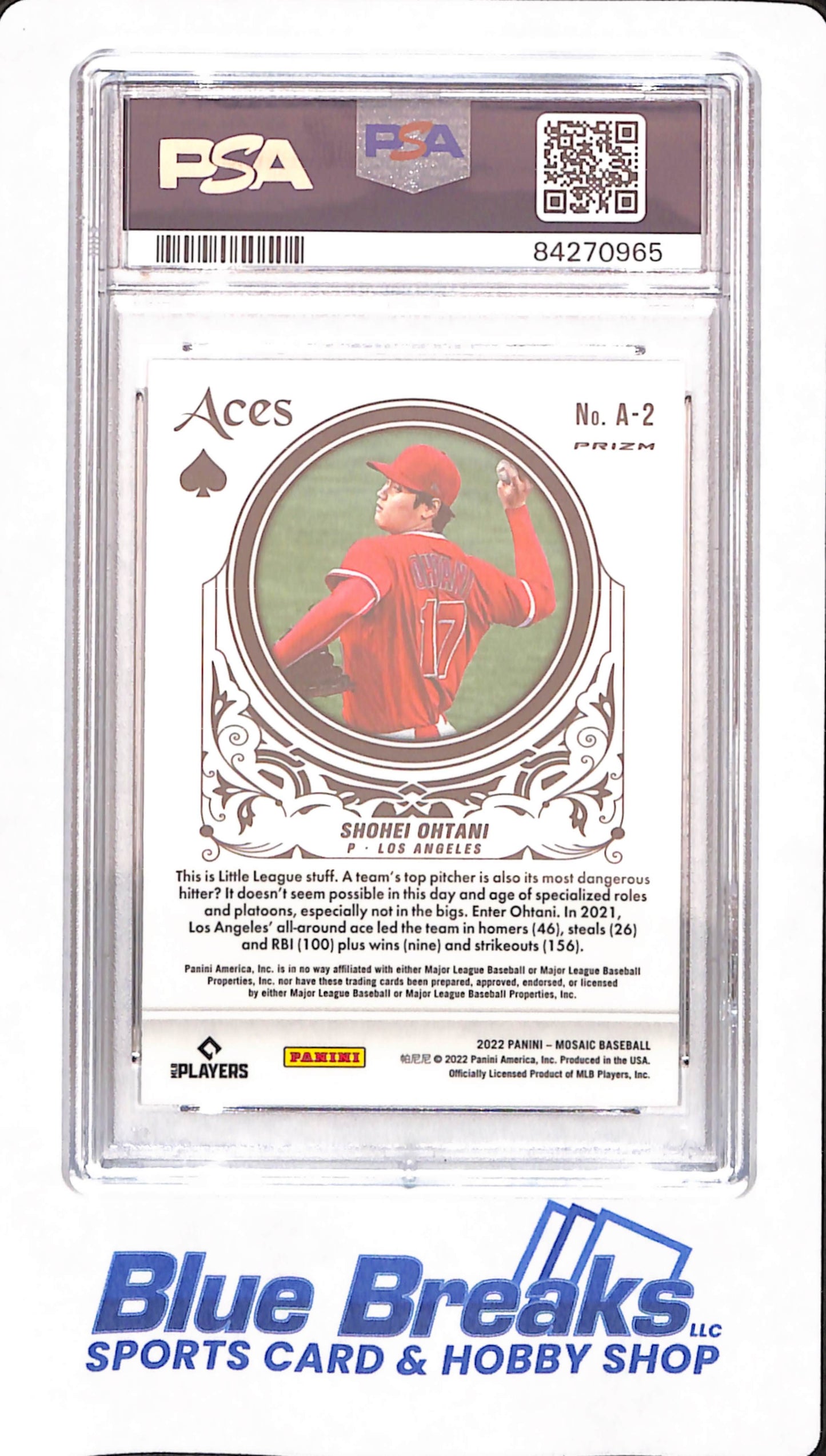 2022 Mosaic - Shohei Ohtani - Baseball - Los Angeles Angels - Aces - Green Mosaic - # A2 - PSA 10