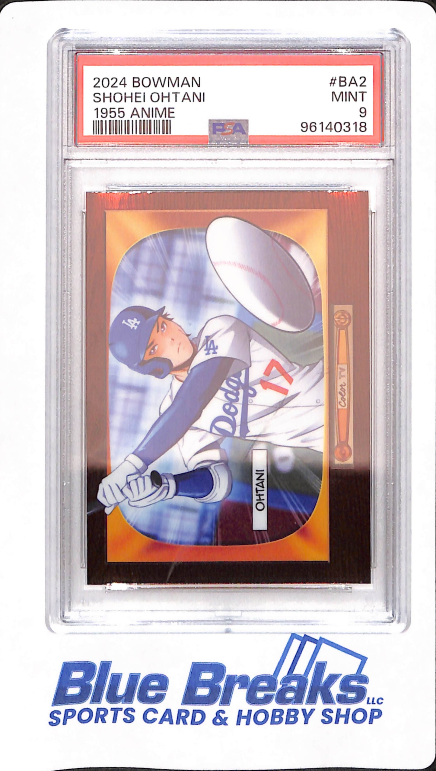 2024 Bowman - Shohei Ohtani - Baseball - Los Angeles Dodgers - 1955 Anime - # BA2 - PSA 9