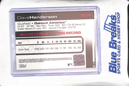 2007 Topps Co-Signers - Dave Henderson - Solo Sigs Autograph - Oakland Athletics - Baseball - #SS-DH