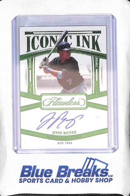 2024 Panini Flawless - Jose Reyes - Iconic Ink Autograph - Green - 4/5 - New York Mets - Baseball - #II-JR