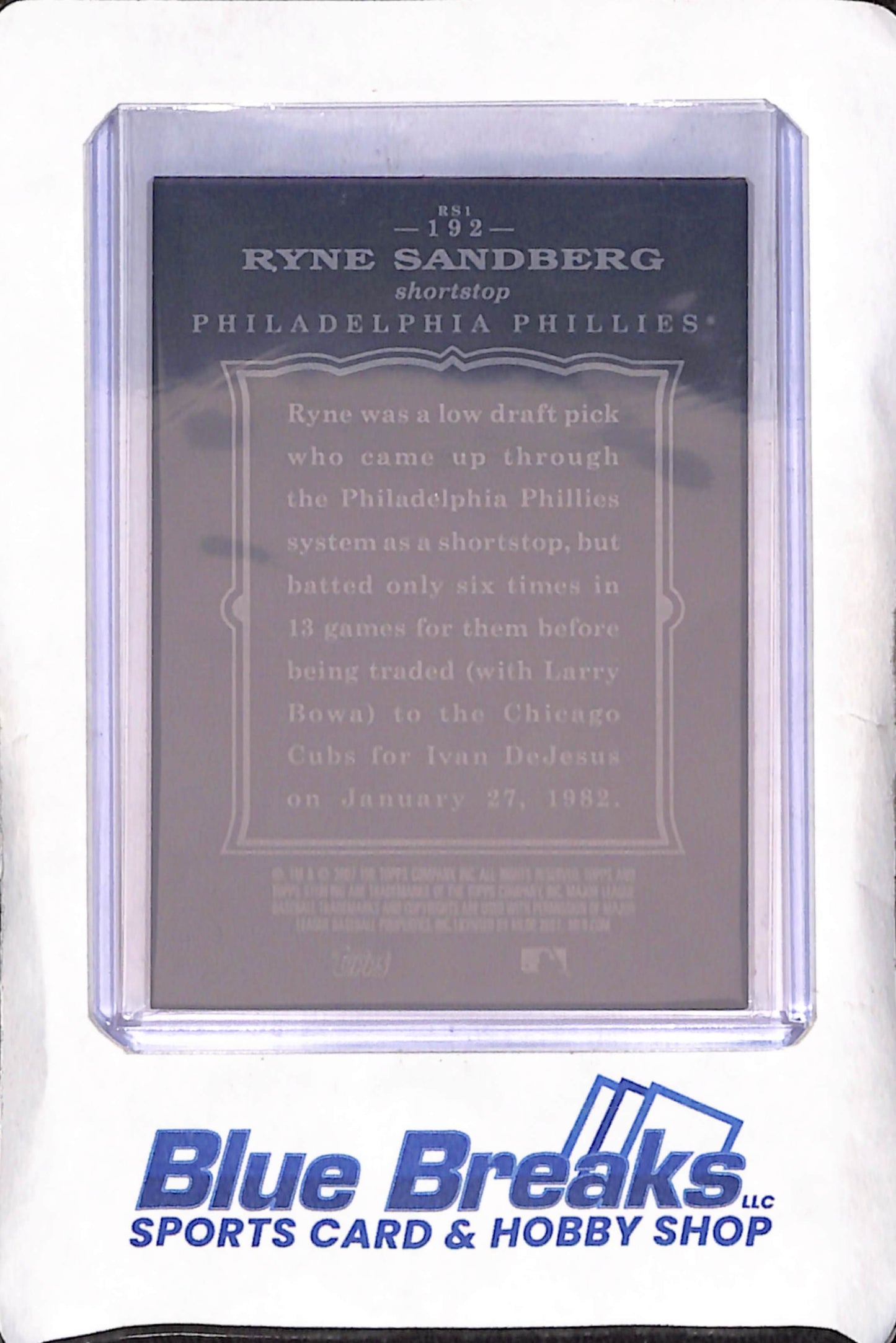 2007 Topps Sterling - Ryne Sandberg - 196/250 - Philadelphia Phillies - Baseball - #192