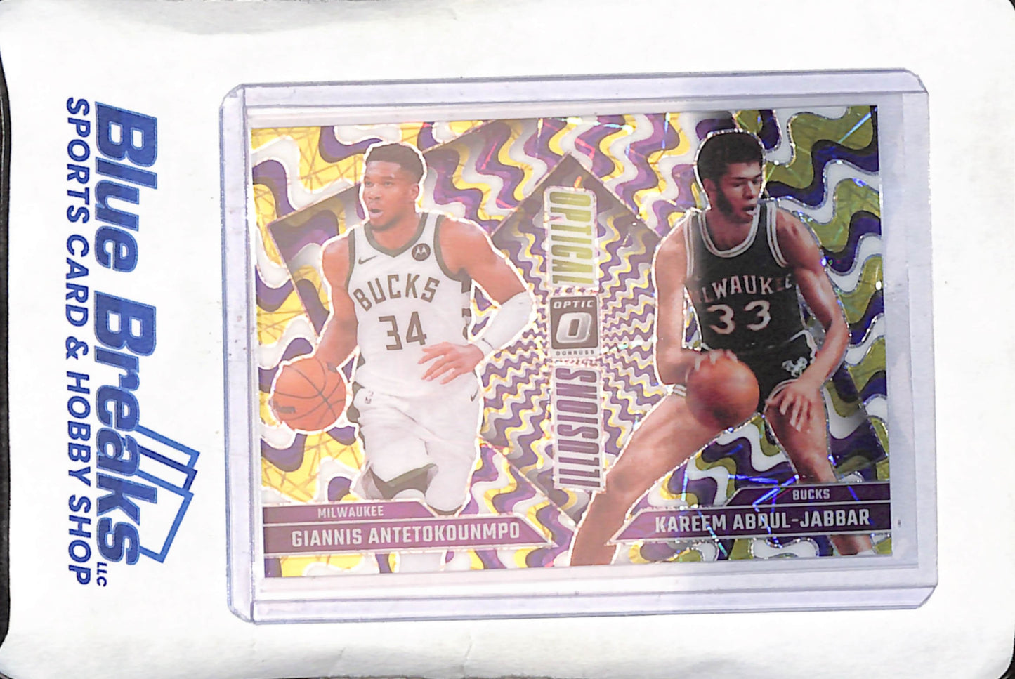 2024-25 Panini Donruss Optic - Giannis Anteokounmpo - Kareem Abdul-Jabbar - Optical Illusions - 26/59 - Milwaukee Bucks - Basketball - #4