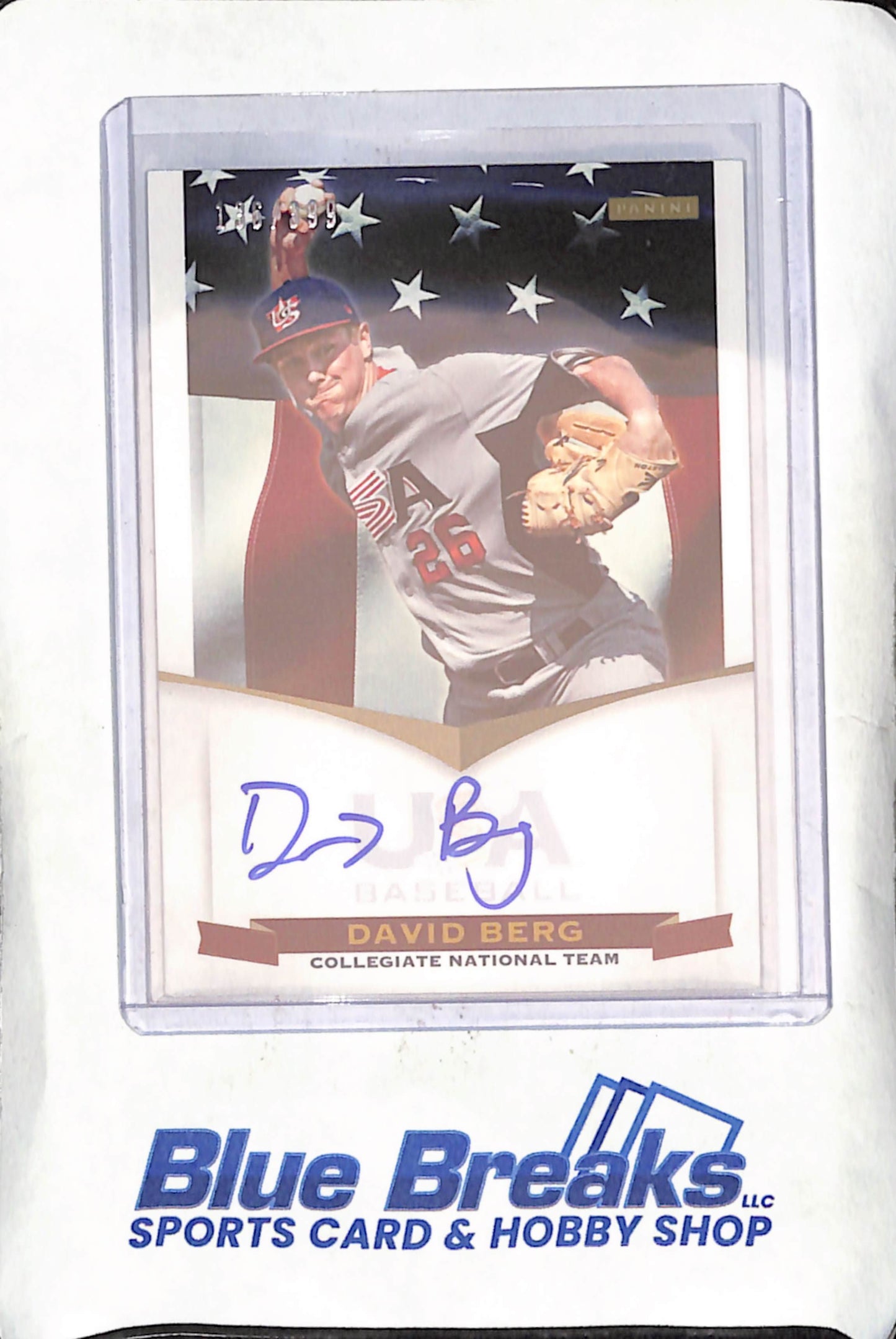 2012 USA Baseball - David Berg - Autograph - 136/399 - Collegiate National Team - Baseball - #1