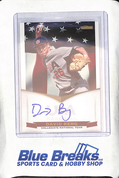 2012 USA Baseball - David Berg - Autograph - 136/399 - Collegiate National Team - Baseball - #1