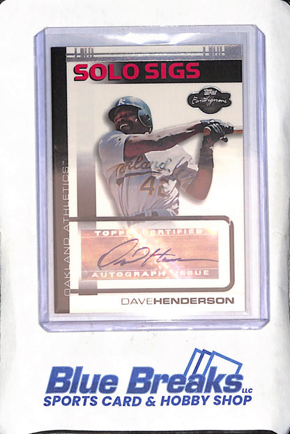 2007 Topps Co-Signers - Dave Henderson - Solo Sigs Autograph - Oakland Athletics - Baseball - #SS-DH
