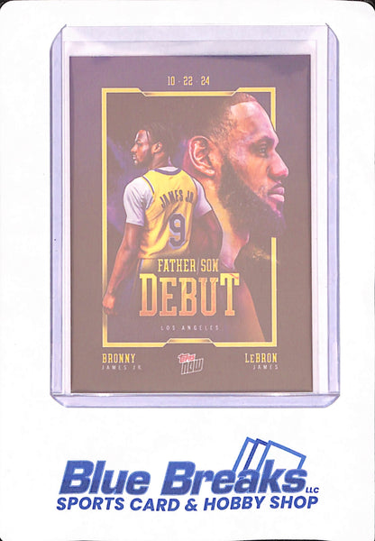 2024 Topps Now LeBron James Bronny Father Son Debut  - Los Angeles Lakers - Basketball - NBA