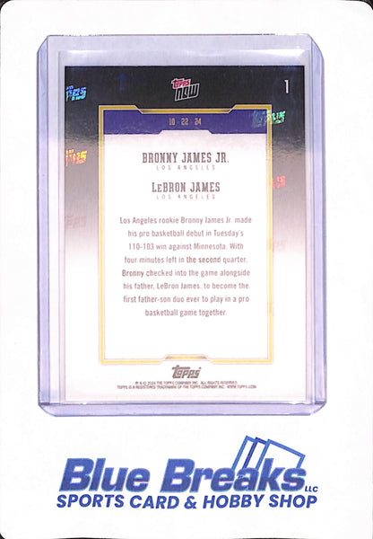 2024 Topps Now LeBron James Bronny Father Son Debut  - Los Angeles Lakers - Basketball - NBA