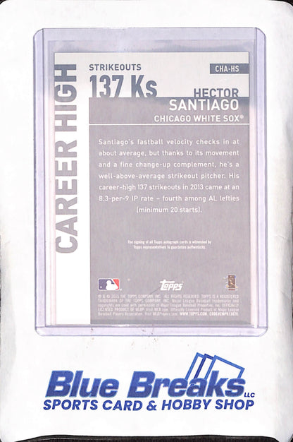 2015 Topps Update - Hector Santiago - Autograph - Strikeouts - Chicago White Sox - Baseball - #CHA-HS