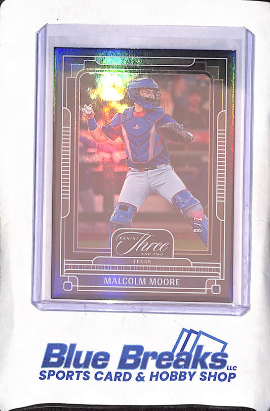 2025 Panini Three and Two - Malcolm Moore - 2/8 - Texas Rangers - Baseball - #25