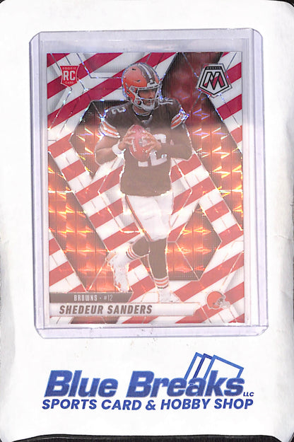 2023 Panini Mosaic - Shedeur Sanders - RC - Red & White Stripe Prizm - Cleveland Browns - Football - #302
