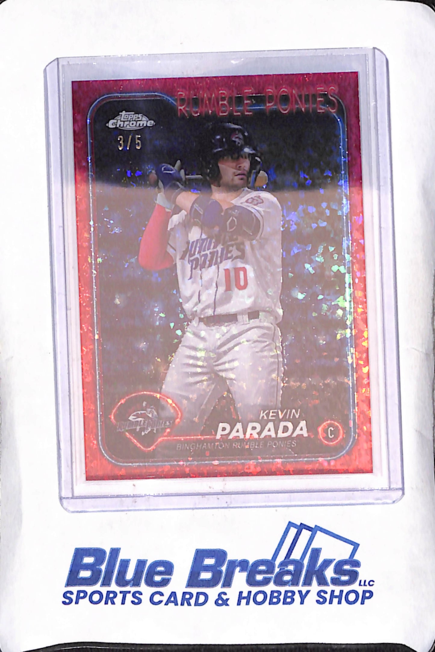 2024 Topps Pro Debut - Kevin Parada - Red Chrome Sparkle - 3/5 - Binghamton Rumble Ponies - Baseball - #PDC-96