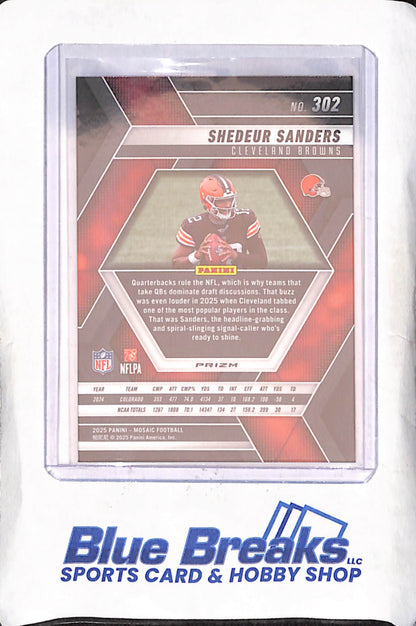 2023 Panini Mosaic - Shedeur Sanders - RC - Red & White Stripe Prizm - Cleveland Browns - Football - #302