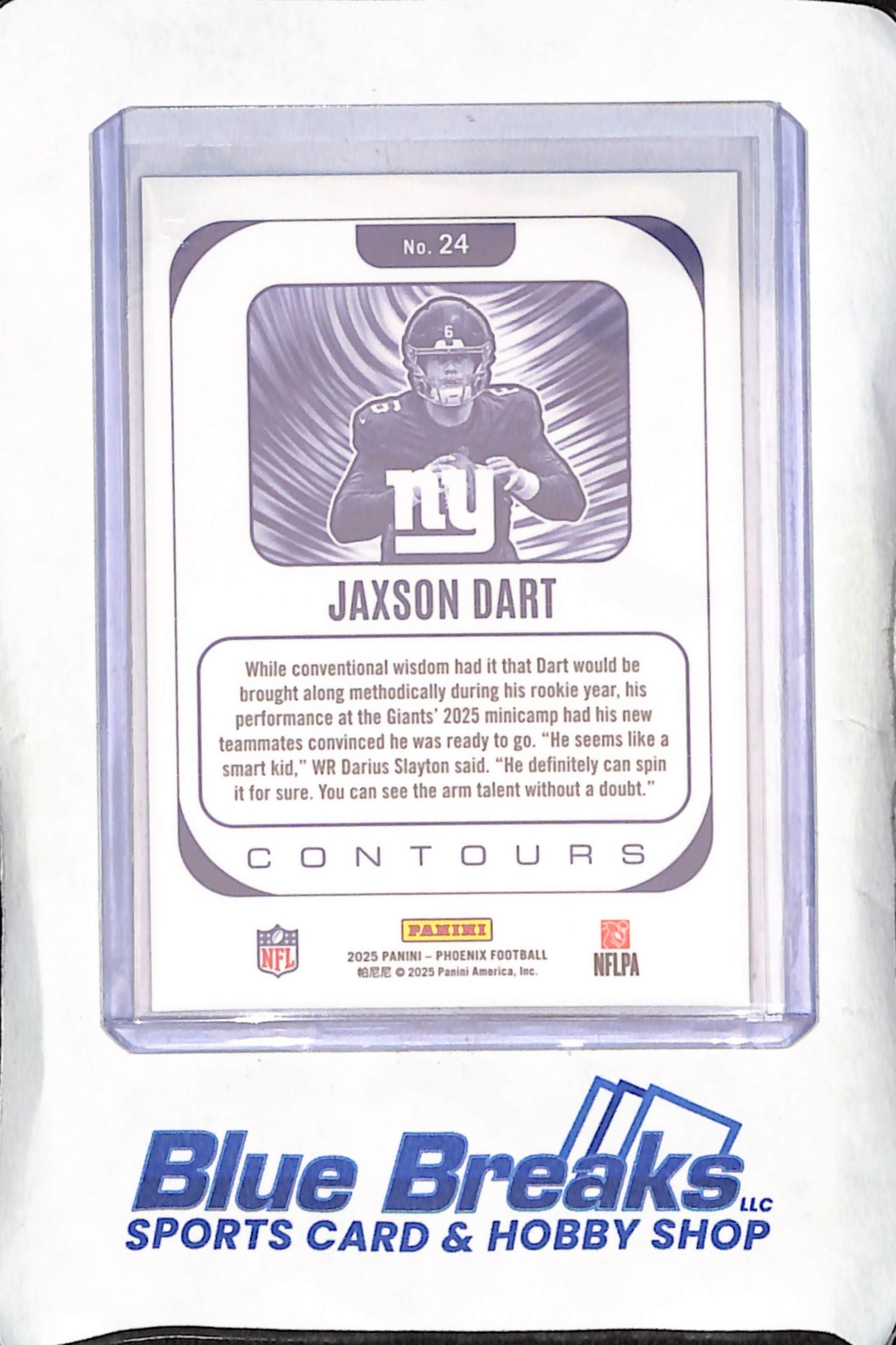 2025 Panini Phoenix - Jaxson Dart - Contours - RC - New York Giants - Football - #24
