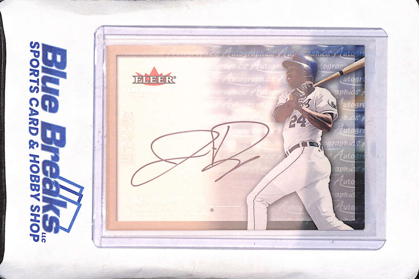 2000 Fleer Autographics - Jermaine Dye - Autograph - 207/250 - Kansas City Royals - Baseball