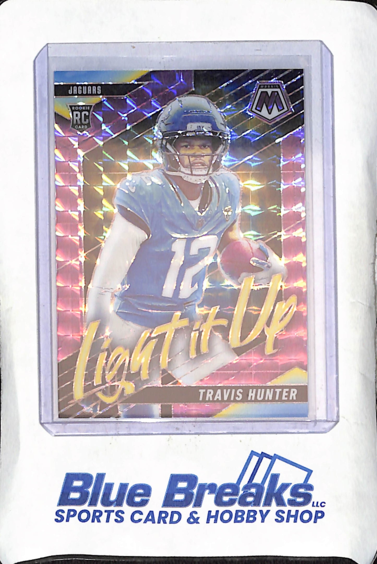 2025 Panini Mosaic - Travis Hunter - Light it Up - Purple - 8/49 - RC - Jacksonville Jaguars - Football - #15