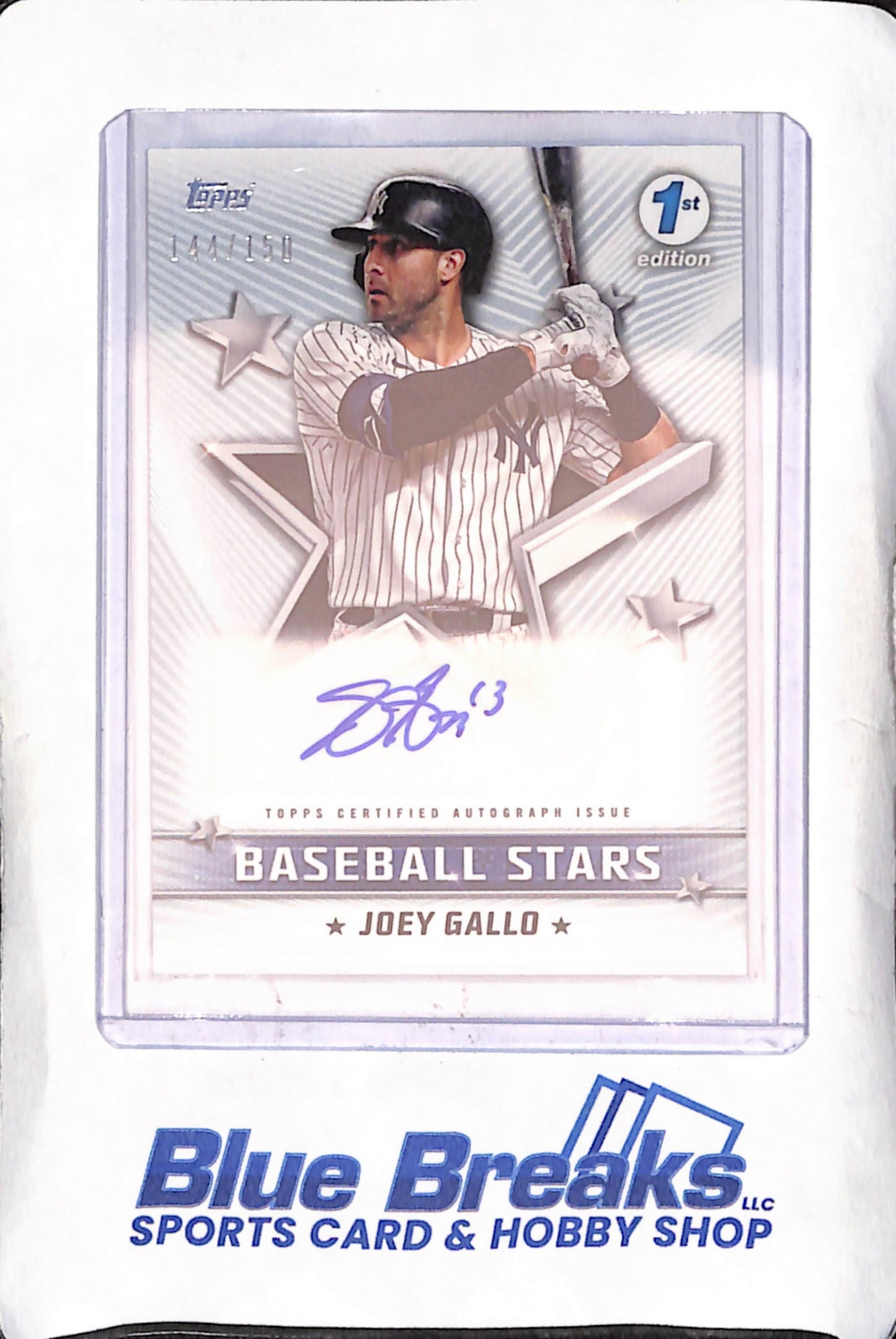 2022 Topps - Joey Gallo - Autograph - 144/150 - 1st Edition - Baseball Stars - New York Yankees - Baseball - #BSA-JG