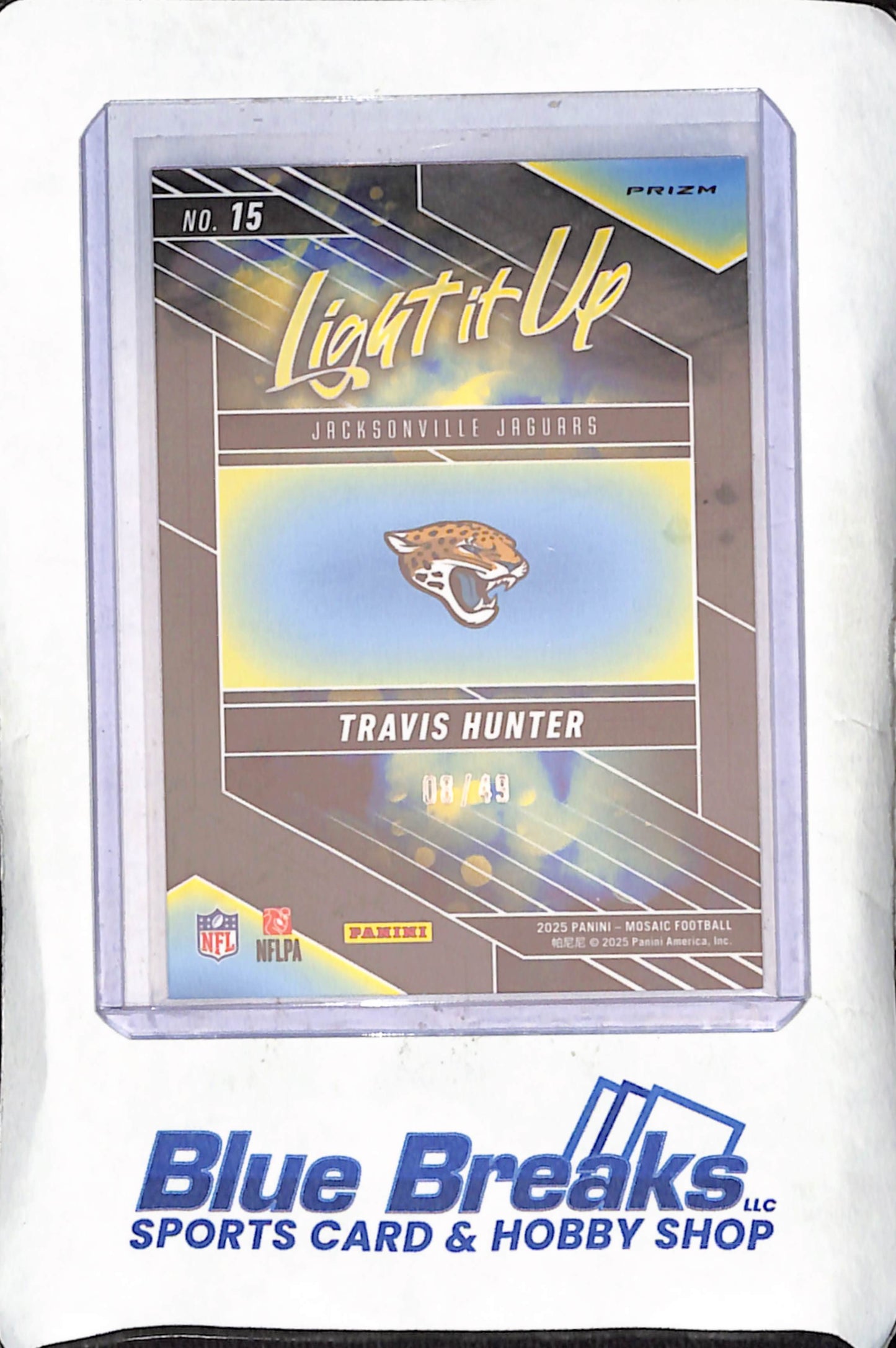 2025 Panini Mosaic - Travis Hunter - Light it Up - Purple - 8/49 - RC - Jacksonville Jaguars - Football - #15