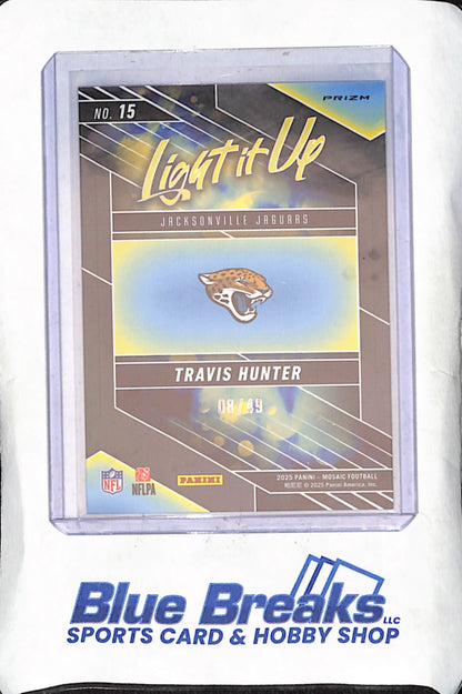 2025 Panini Mosaic - Travis Hunter - Light it Up - Purple - 8/49 - RC - Jacksonville Jaguars - Football - #15
