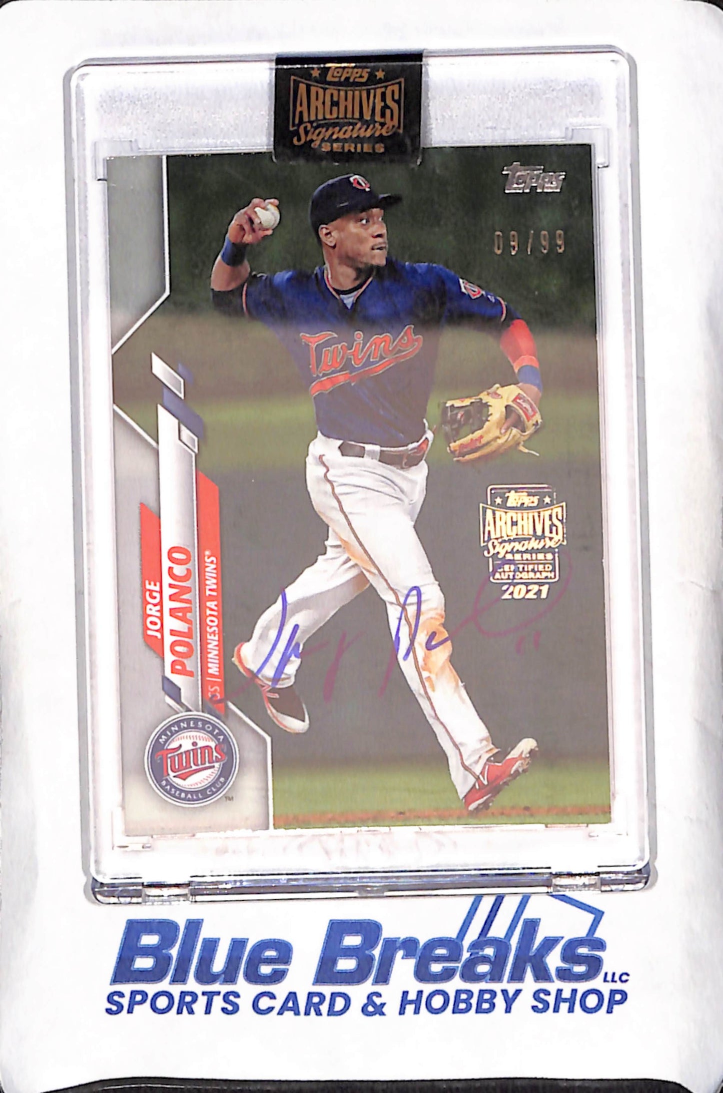 2020 Topps Archives Signature Series - Jorge Polanco - Autograph - 9/99 - Minnesota Twins - Baseball - #82