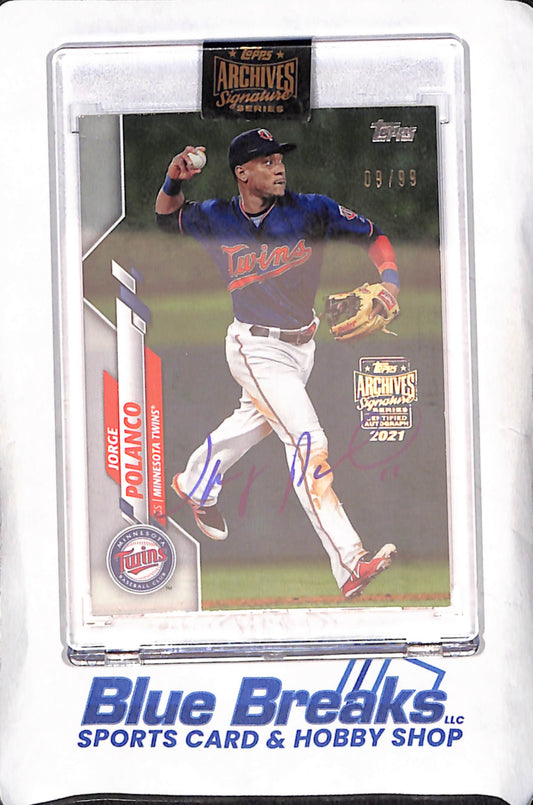 2020 Topps Archives Signature Series - Jorge Polanco - Autograph - 9/99 - Minnesota Twins - Baseball - #82