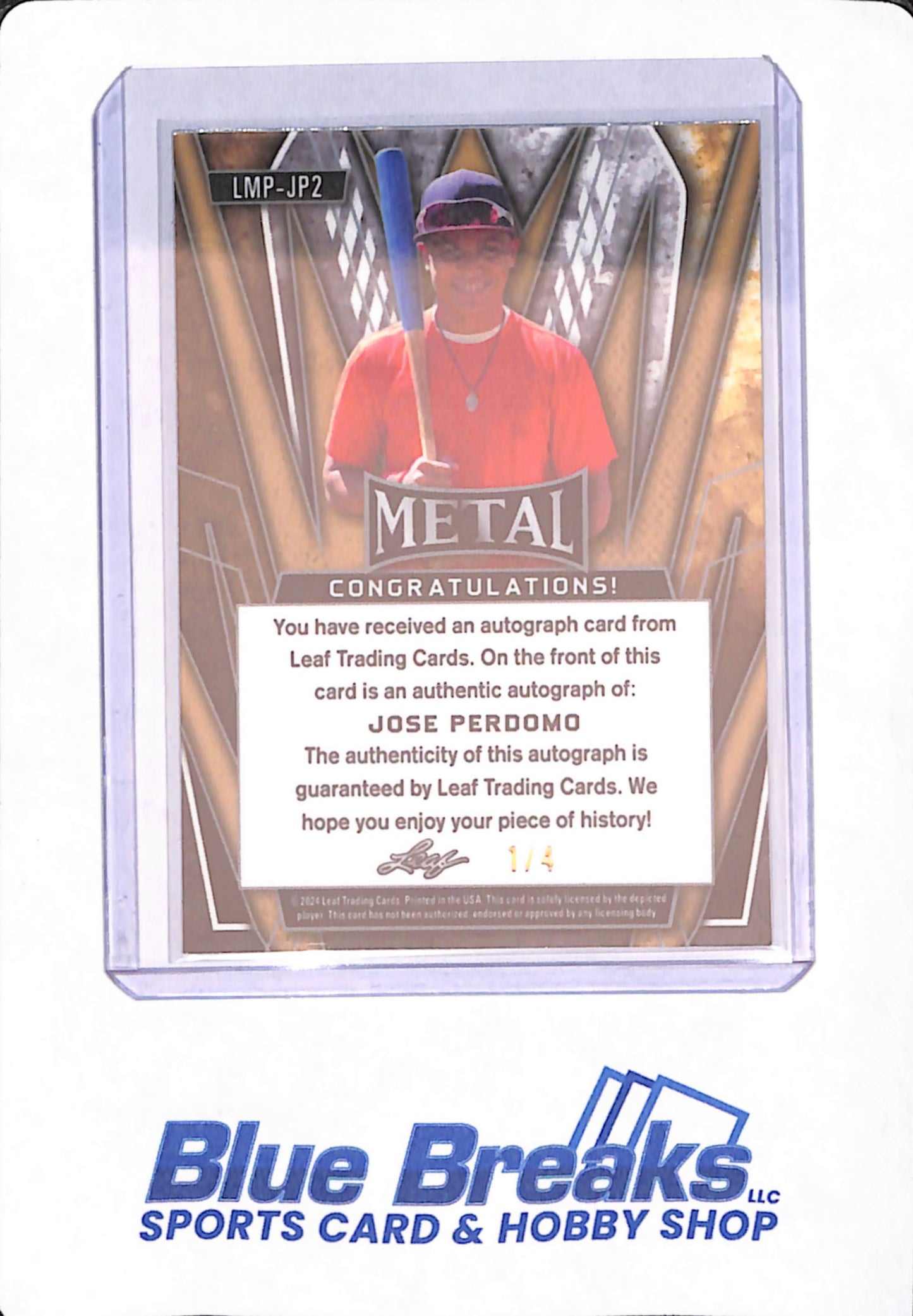 Jose Perdomo - 2024 Leaf Metal - Baseball - Atlanta Braves - 1/4 - # LMP-JP2