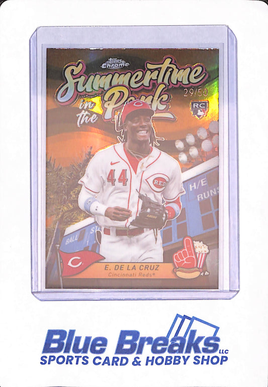 Elly De La Cruz - 2024 Topps Chrome - Summertime in the Park - Baseball - Cincinnati Reds -  SITP-4 - Gold - 29/50