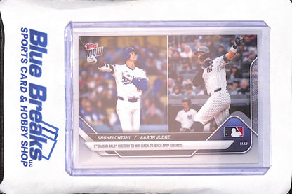 2025 Topp Now - Shohei Ohtani - Aaron Judge - 1st Duo in MLB History to Win Back-to-Back MVP Awards - Los Angeles Dodger - New York Yankees - Baseball - #OS-9