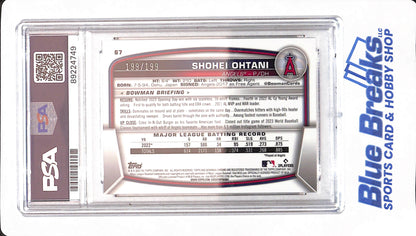 2023 Bowman Chrome - Shohei Ohtani - Aqua Raywave - # 67 - PSA 10 - Baseball - Los Angeles Angels - 199/199