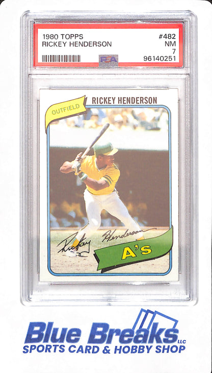 1980 Topps - Rickey Henderson - Rookie - Baseball - Oakland Athletics - PSA 7 -  #482