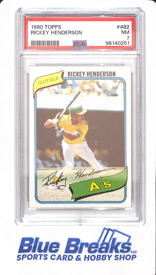 1980 Topps - Rickey Henderson - Rookie - Baseball - Oakland Athletics - PSA 7 -  #482