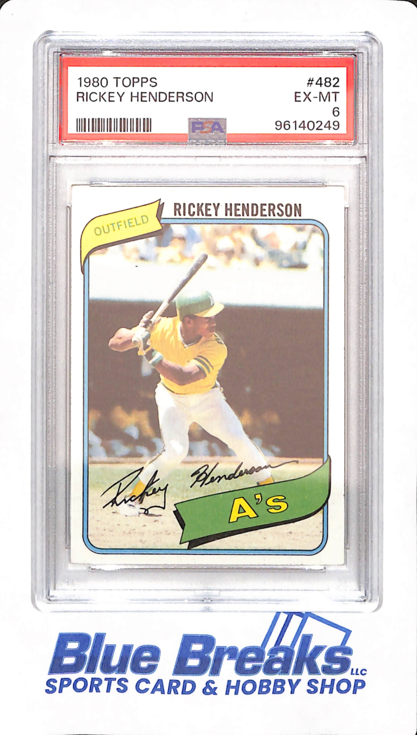 1980 Topps - Rickey Henderson - Rookie - Baseball - PSA 6 -  #482 - Oakland Athletics