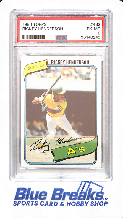 1980 Topps - Rickey Henderson - Rookie - Baseball - PSA 6 -  #482 - Oakland Athletics