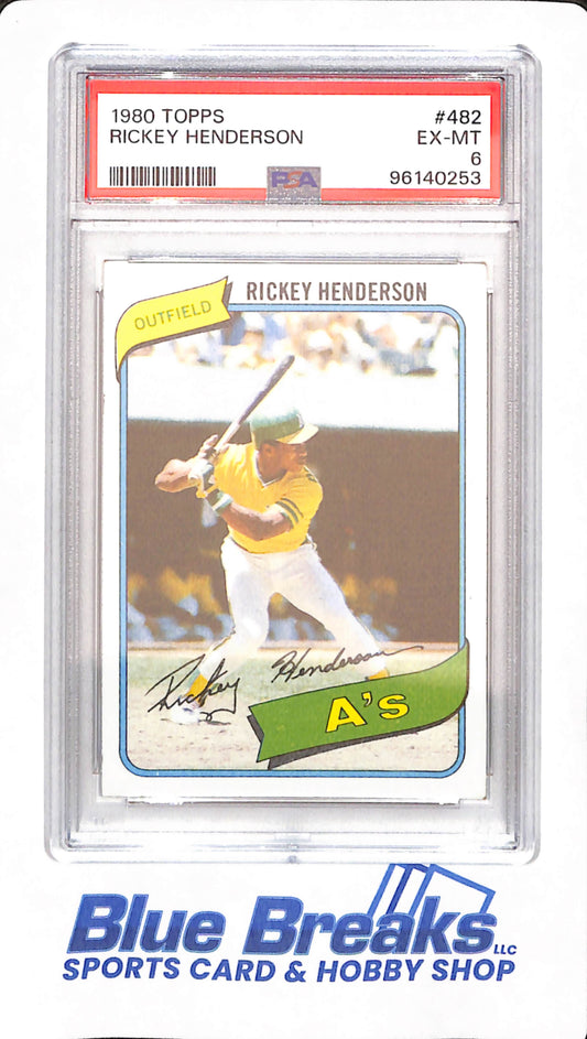 1980 Topps - Rickey Henderson - Rookie - Baseball -  #482 - Oakland Athletics - PSA 6