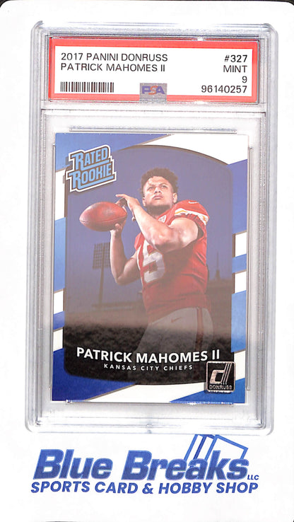 2017 Panini Donruss - Patrick Mahomes II - Football - Kansas City Chiefs - # 327 - PSA 9 - Rated Rookie