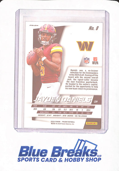 2024 Panini Prizm - Jayden Daniels - Football - Washington Commanders - Refractor - # 8