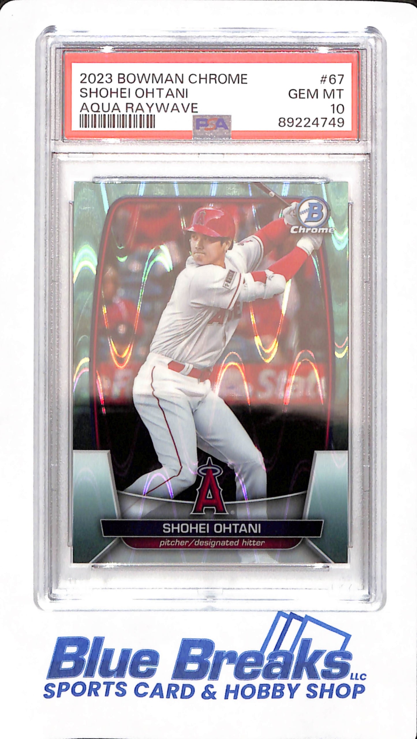 2023 Bowman Chrome - Shohei Ohtani - Aqua Raywave - # 67 - PSA 10 - Baseball - Los Angeles Angels - 199/199