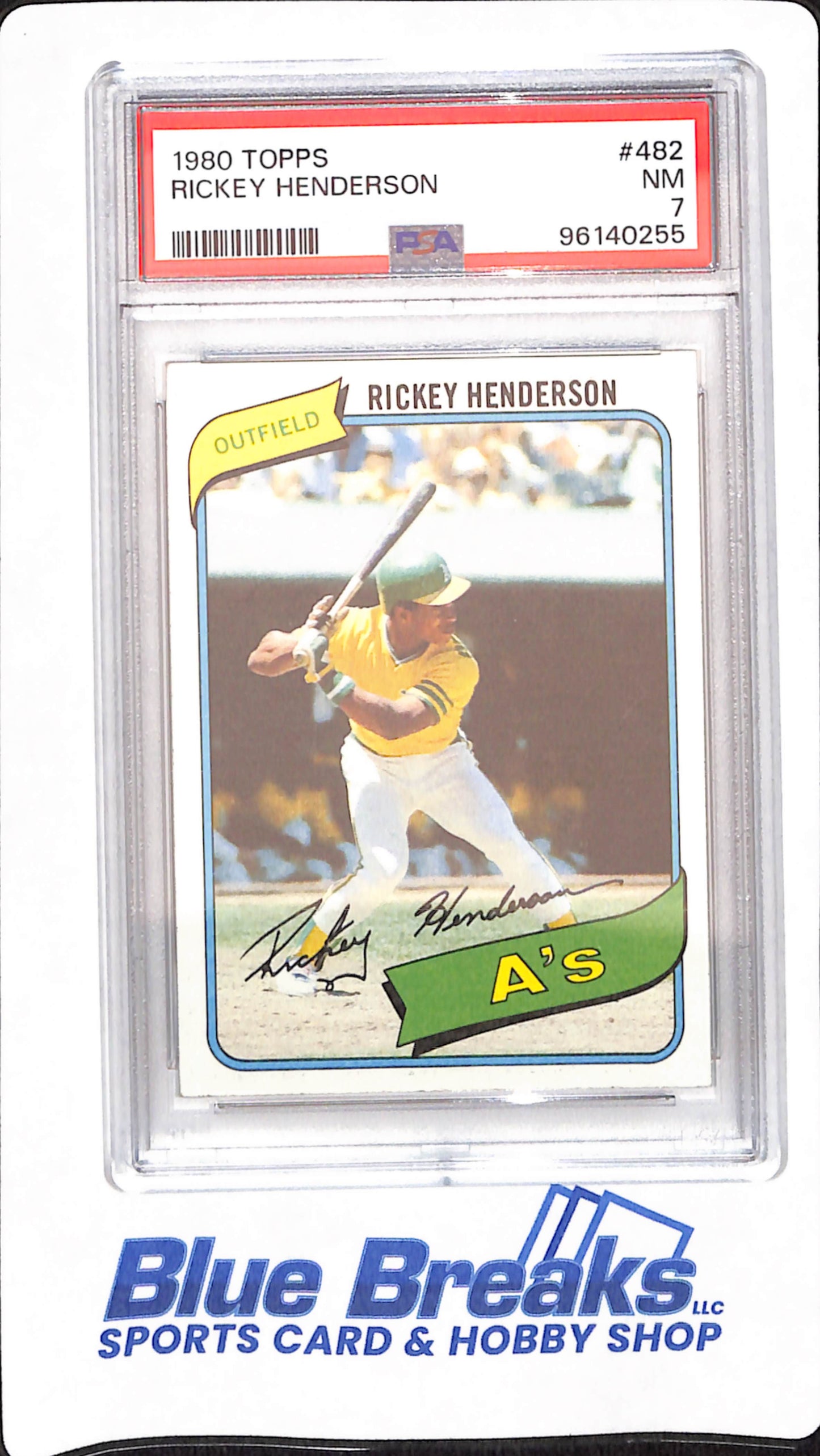 1980 Topps - Rickey Henderson - Rookie - Baseball - Oakland Athletics - #482 - PSA 7