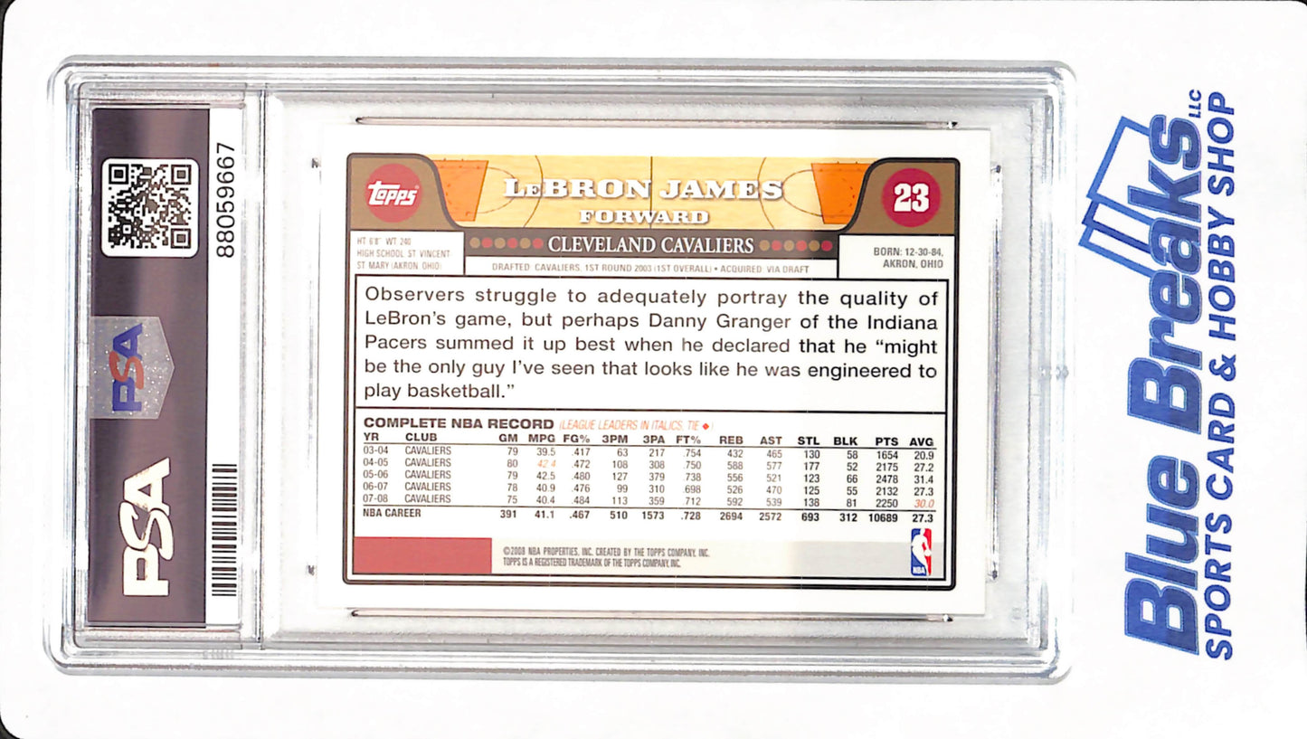 2008 Topps - LeBron James - # 23 - Basketball - Cleveland Cavaliers - PSA 10 - Wingspan